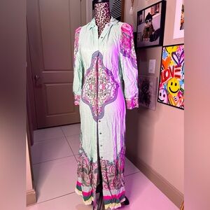 HIT Brazil Paisley Print Full Length Summer Dress - Small